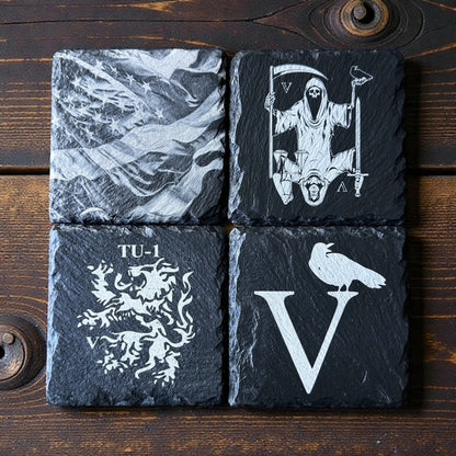 Alpha Slate Drink Coasters